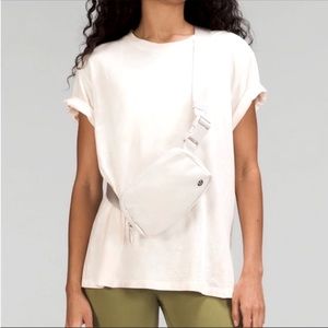 White Lulu Lemon small belt bag